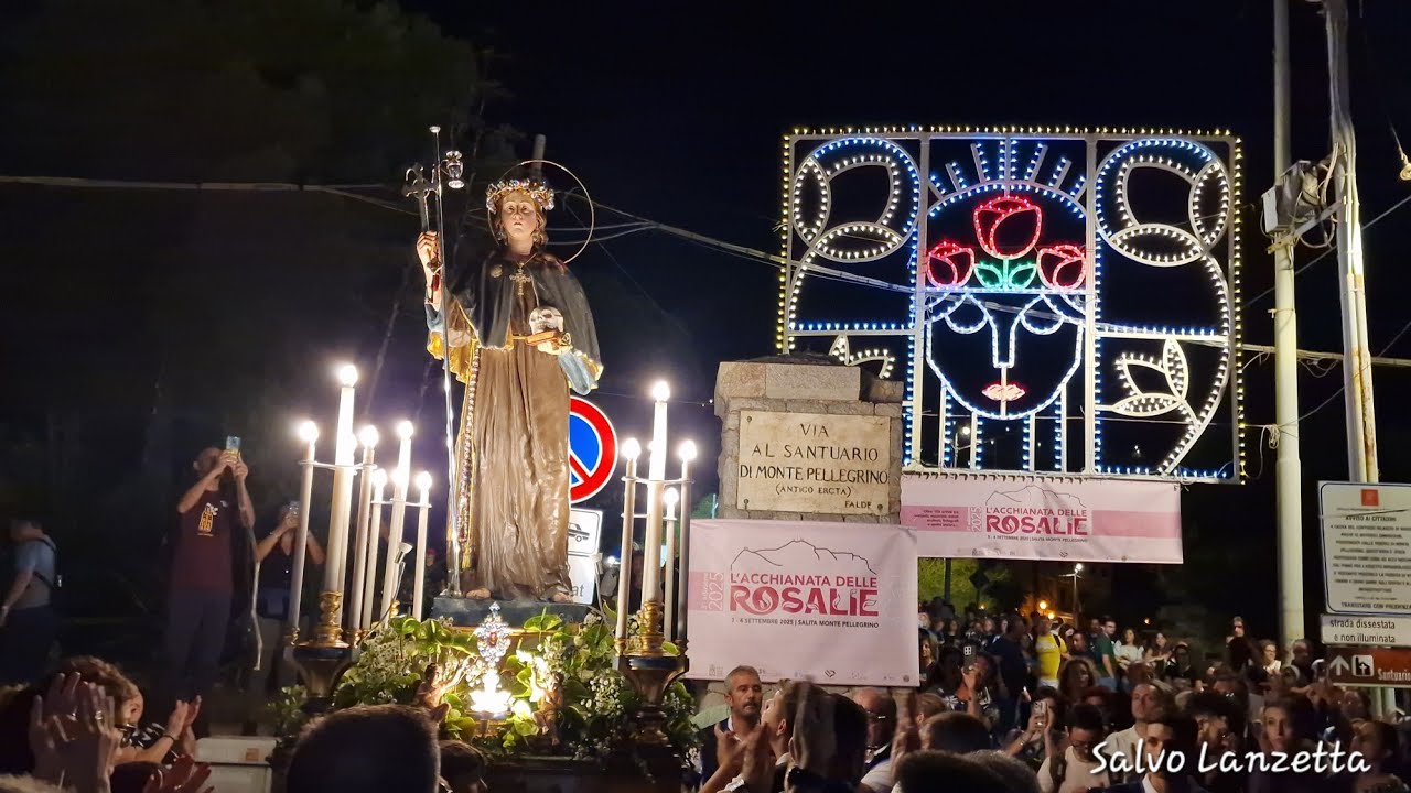 (PALERMO) - PROCESSIONE DI S. ROSALIA AL MARABITTI VERSO LE FALDE DI MONTEPELLEGRINO (4K) 03/09/2025