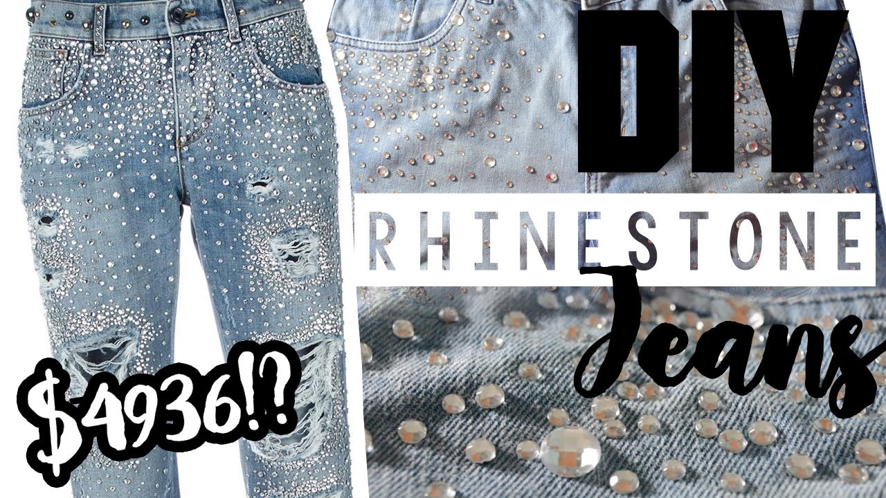 DIY RHINESTONE JEANS