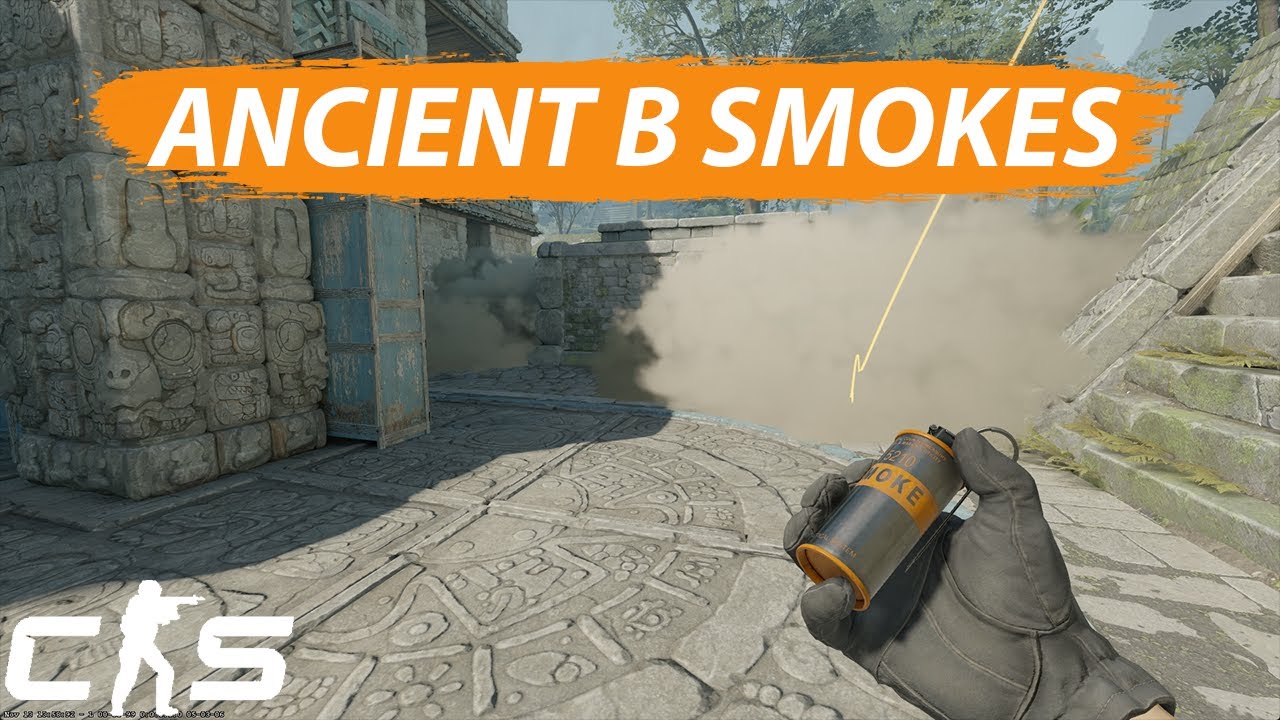 CS2 ANCIENT B Smokes From One Position - (T-Side)