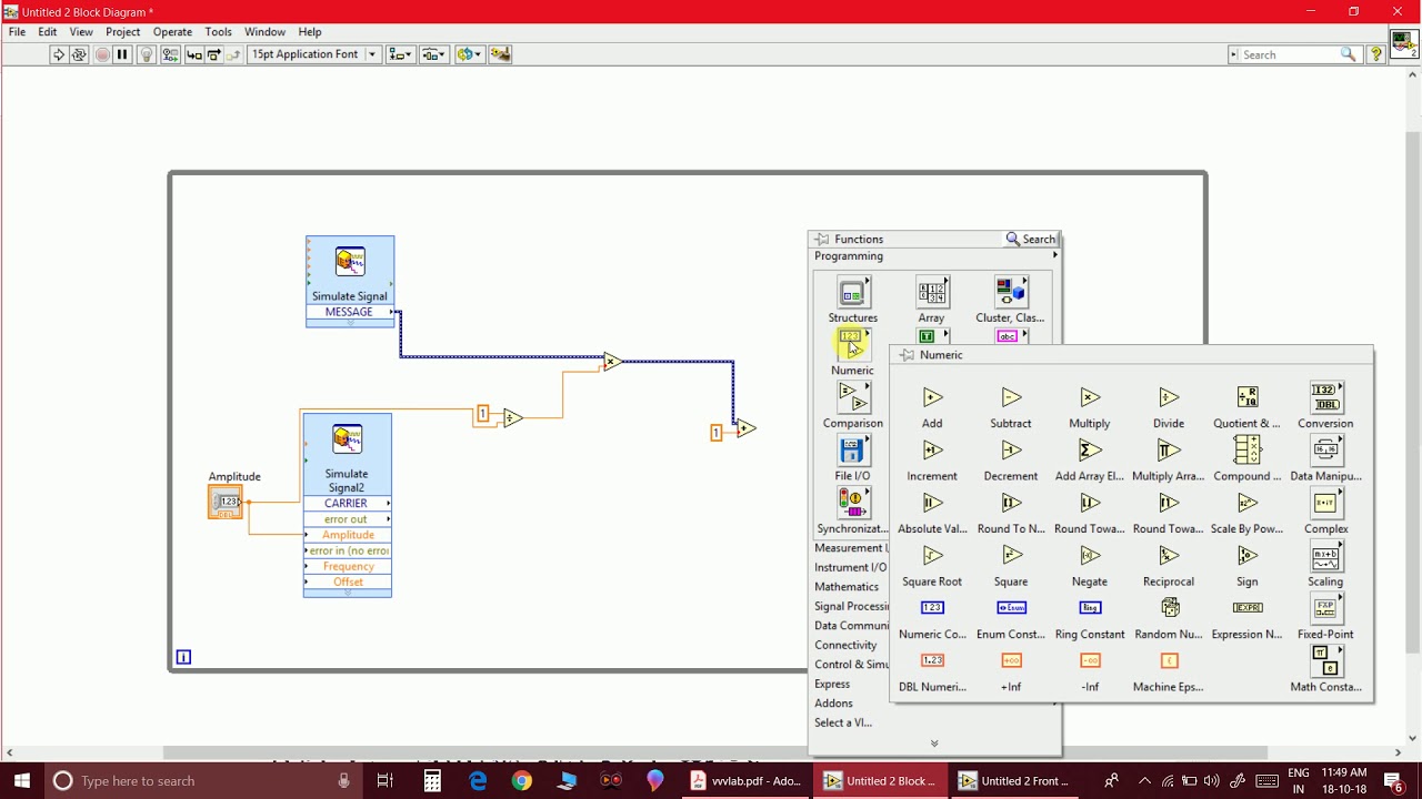 Amplitude modulation using NI LABVIEW