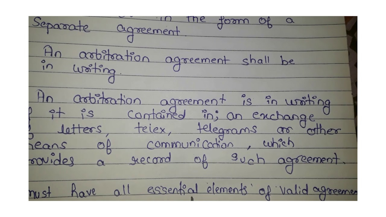 ARBITRATION AGREEMENT - ESSENTIAL AND KINDS OF ARBITRATION AGREEMENT NOTES (PART-2)