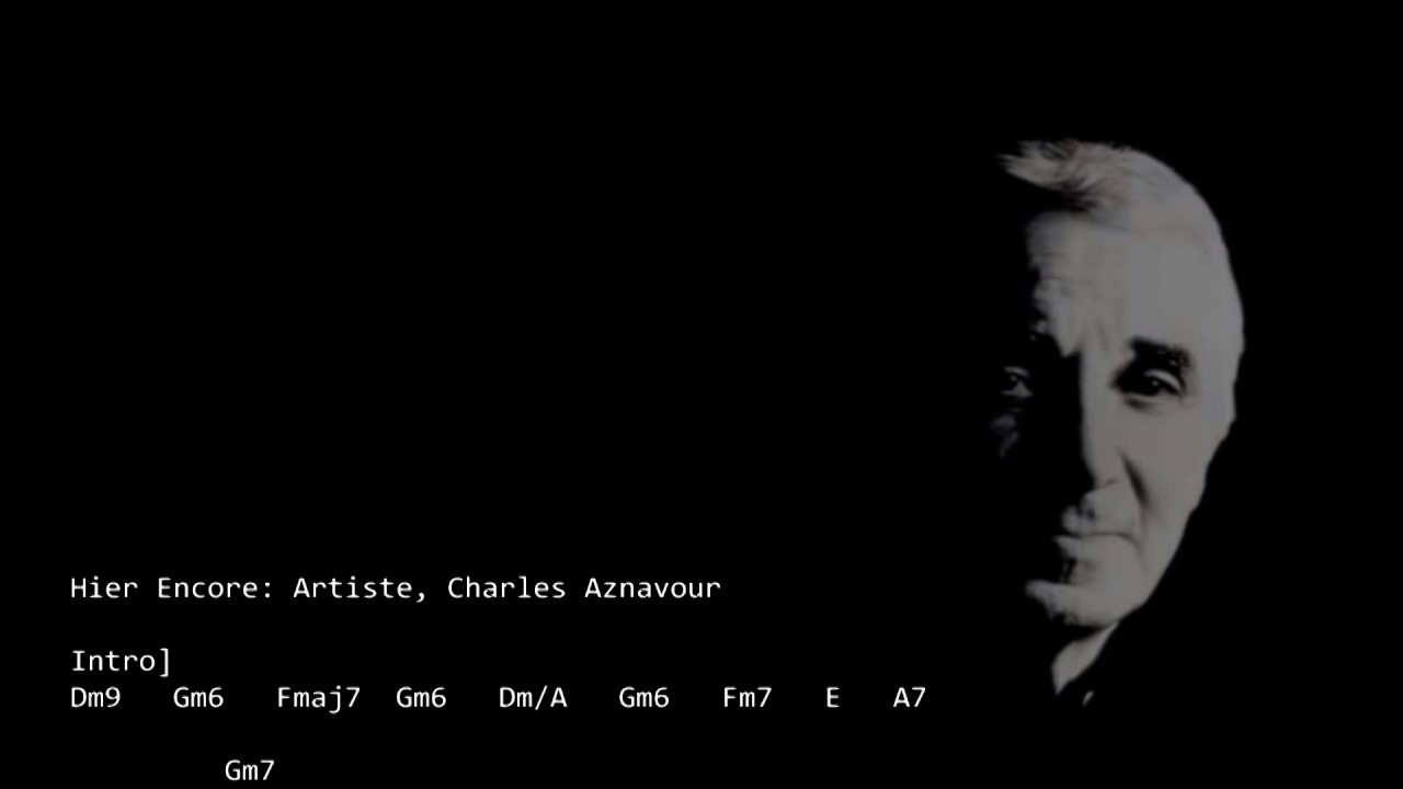 Hier encore : Texte d&eacute;filant avec accords.