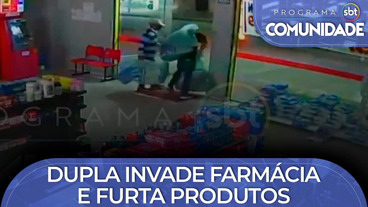 Ação na madrugada: Dupla invade farmácia e furta produtos
