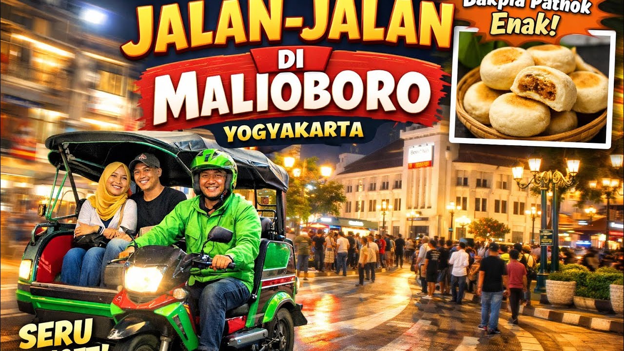 Jalan2 di Malioboro DIY naik Bentor ke toko Bakpia Pathok