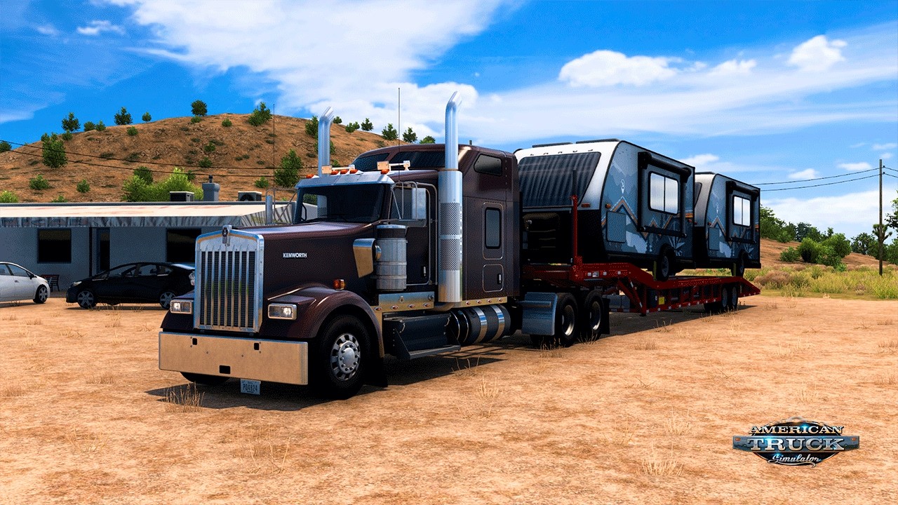 🎮 AMERICAN TRUCK SIMULATOR | TRANSPORTANDO DOS CAMPERS EN PLANA | CON LLUVIA INTENSA