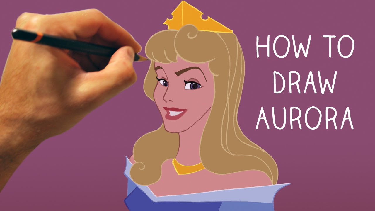 How to Draw Princess Aurora from Sleeping Beauty - Step by Step - Narrated