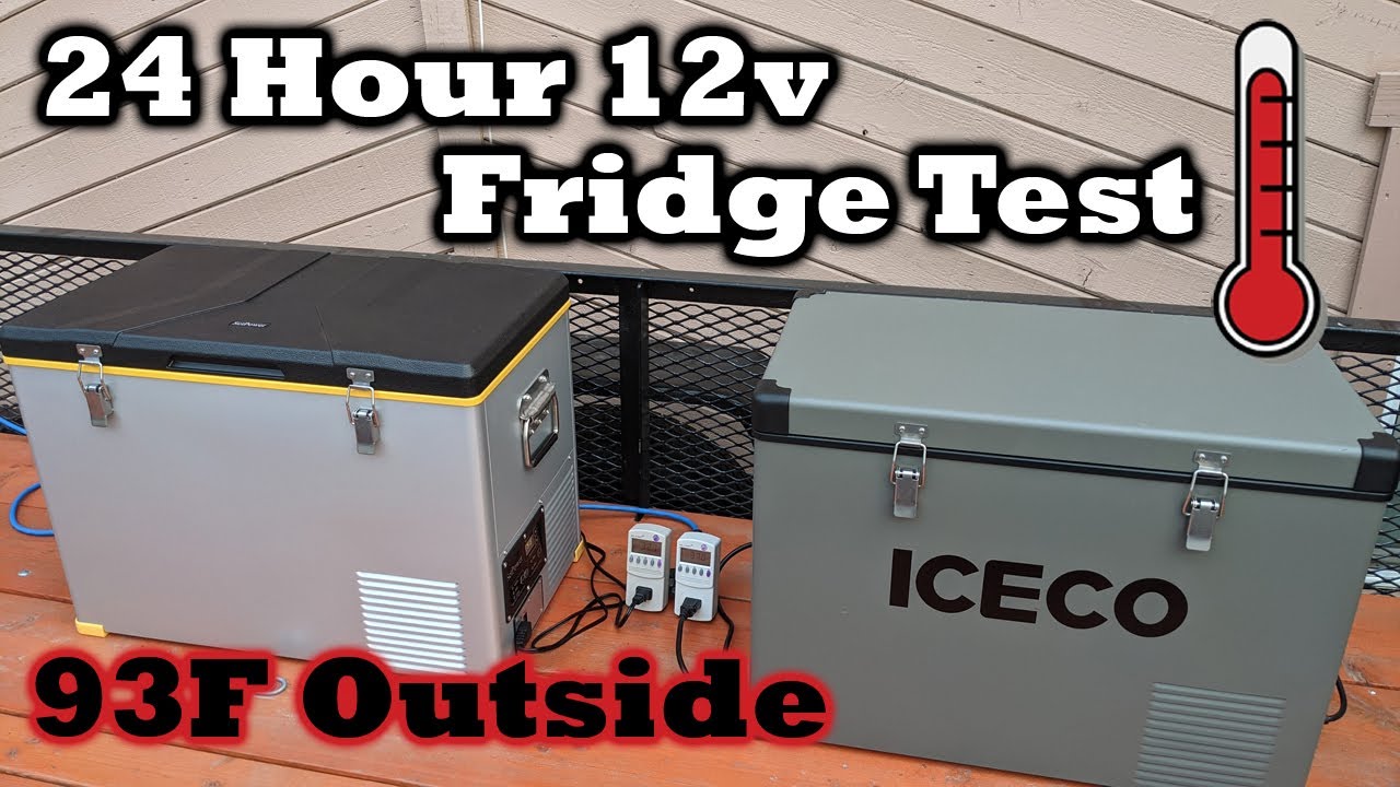 24 Hour - 93F Degree - 12v Fridge Test! ICECO VL45 vs SetPower RV45s