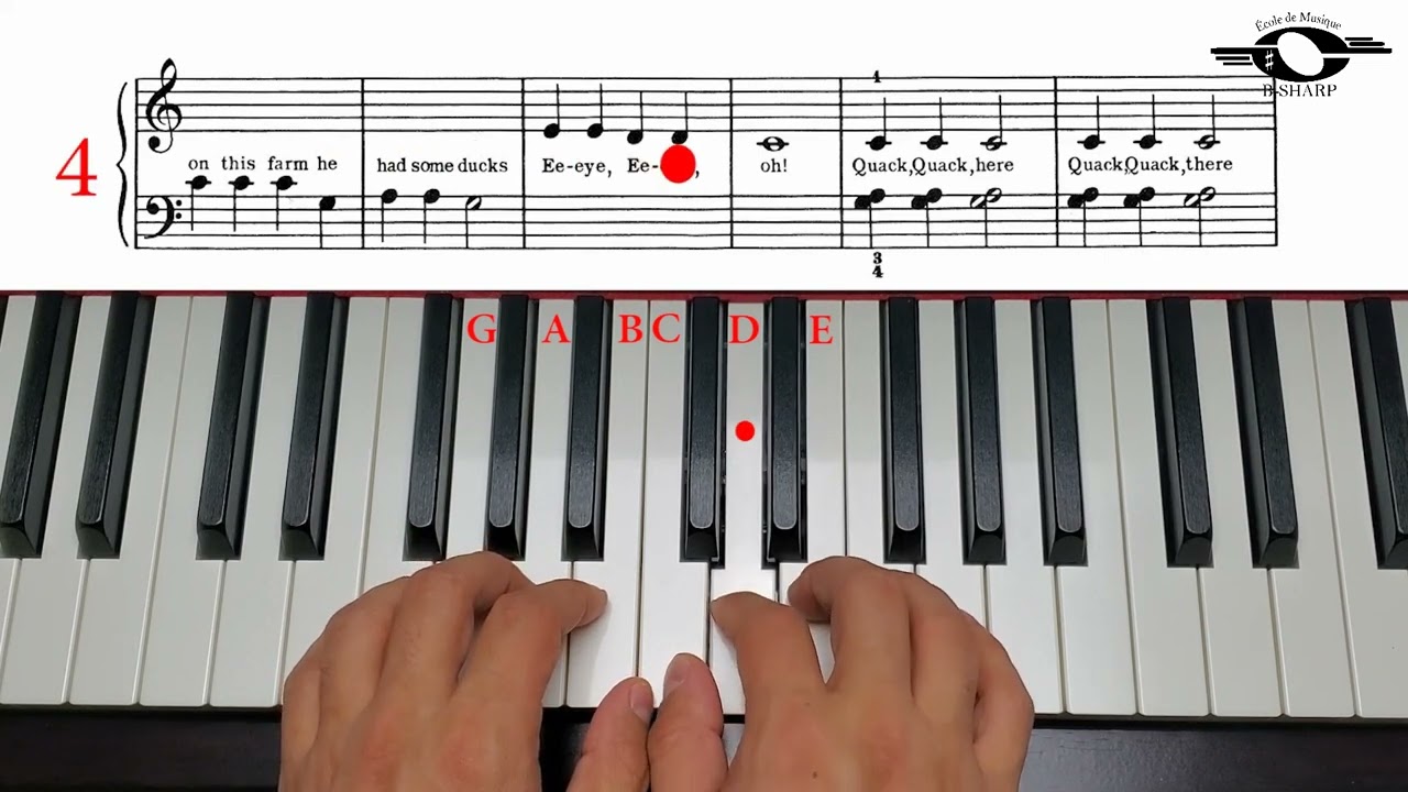Old MacDonald Had a Farm, Moderate version, John Thompson`s easiest piano course, Book 1