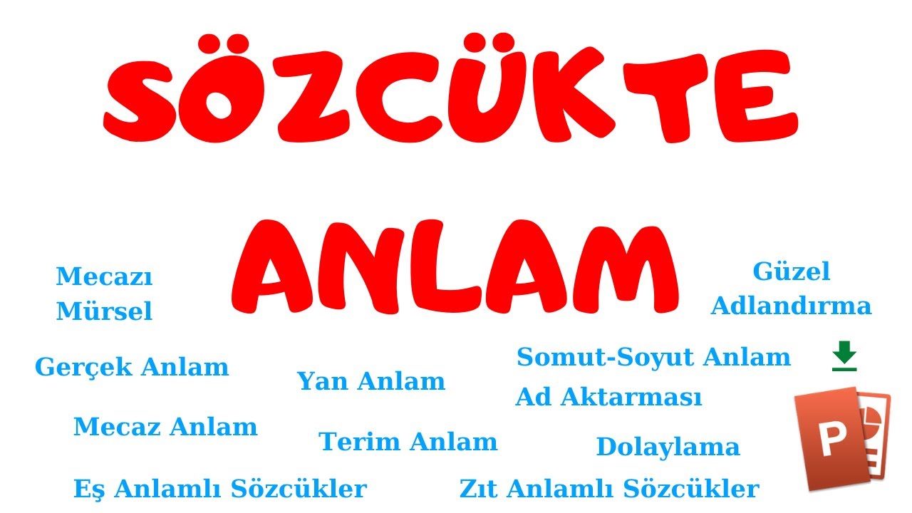 SÖZCÜKTE ANLAM - Örneklerle Konu Anlatımı