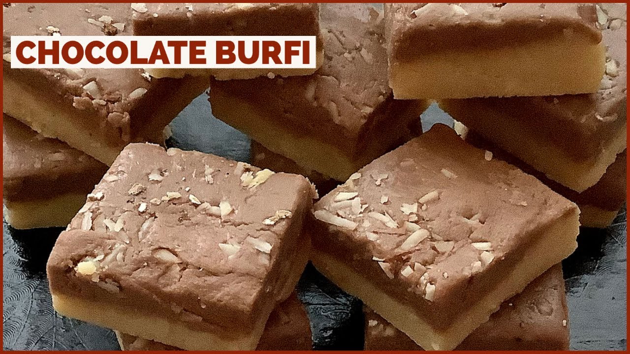2 Layered  Chocolate Mawa Burfi  | Khoya Chocolate Burfi | Awesome Indian Vegetarian