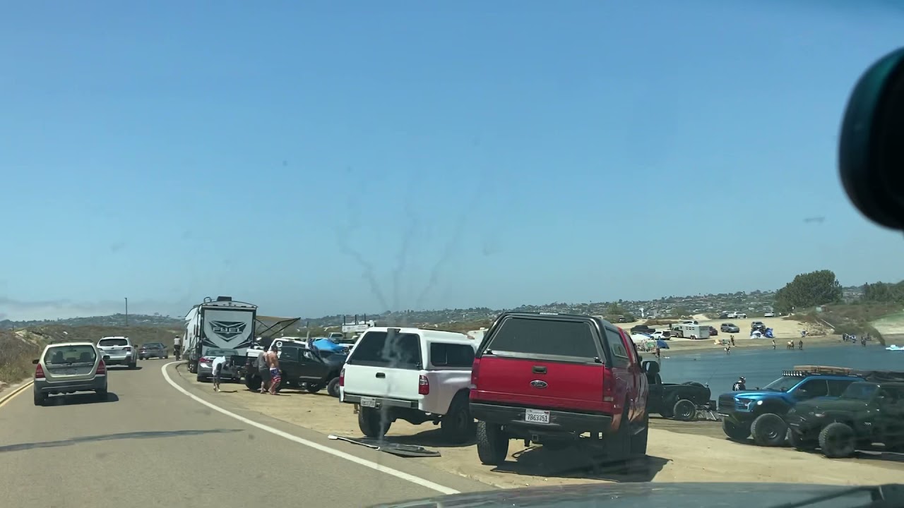 Camping on California’s recreational epicenter, fiesta Island in Mission Bay San Diego