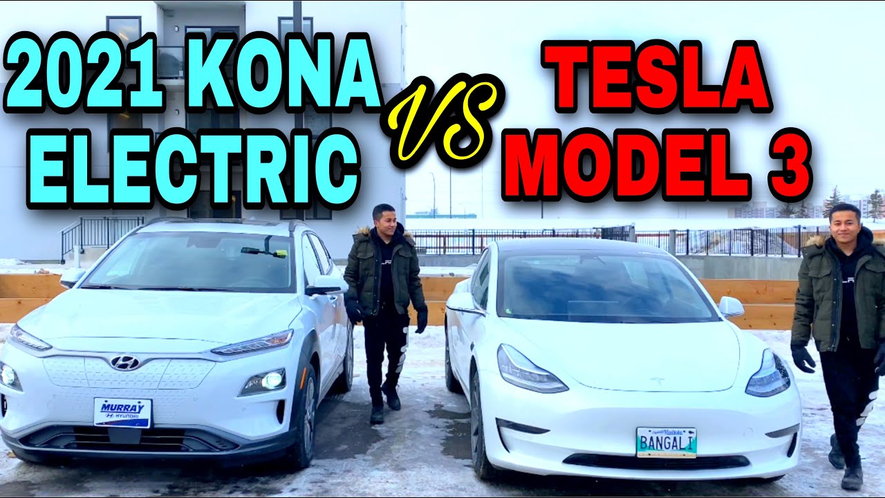 Hyundai Kona Electric 2021 года лучше моей Tesla Model 3? (Полный подробный обзор и сравнение)