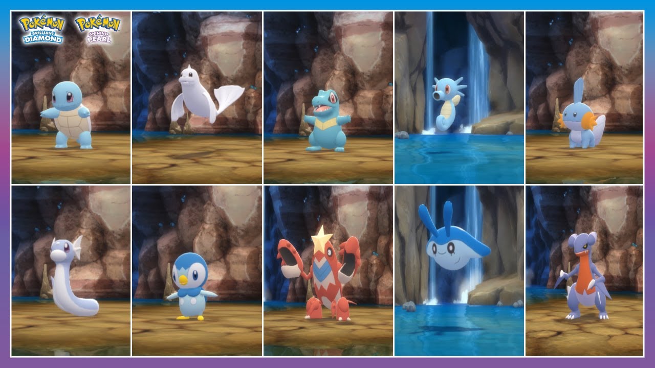 Pokémon BDSP - All Pokemon in Fountainspring Cave