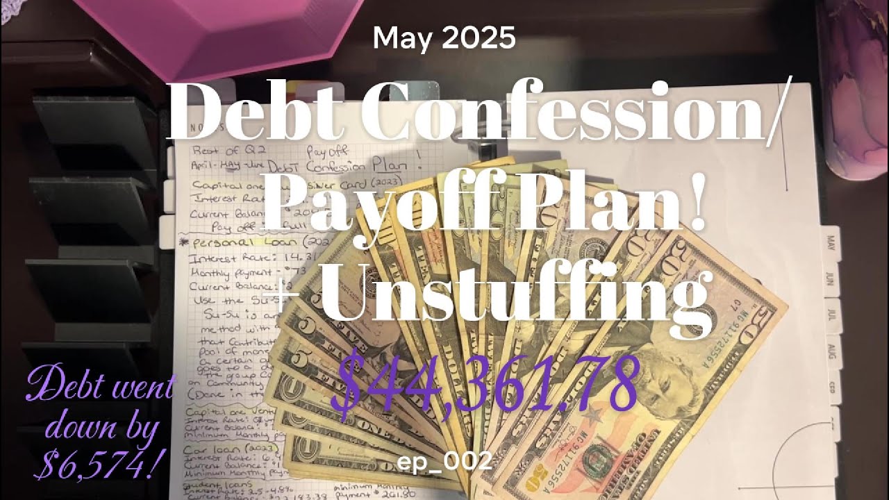 DEBT CONFESSION/PAY OFF PLAN + UNSTUFFING | MAY 2025 | 25 YEAR OLD BUDGETER