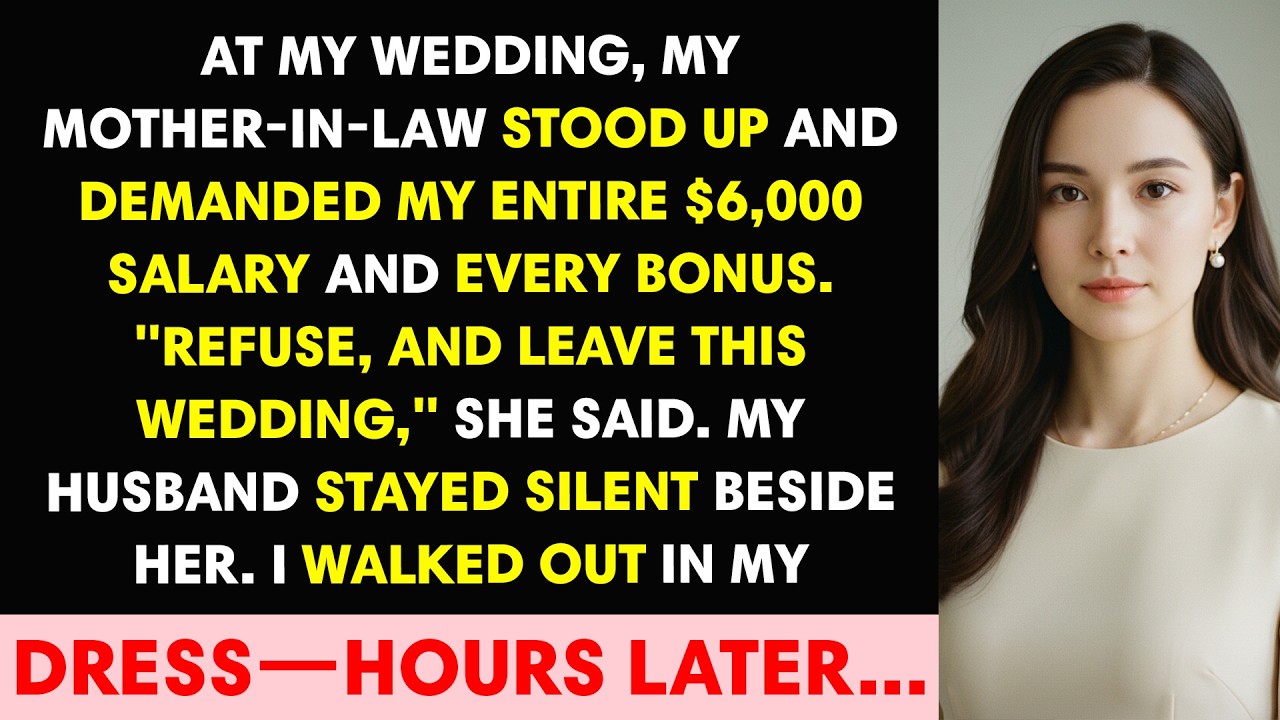 At My Wedding, My Mother-in-Law Stood Up and Demanded My Entire $6,000 Salary and Every Bonus.