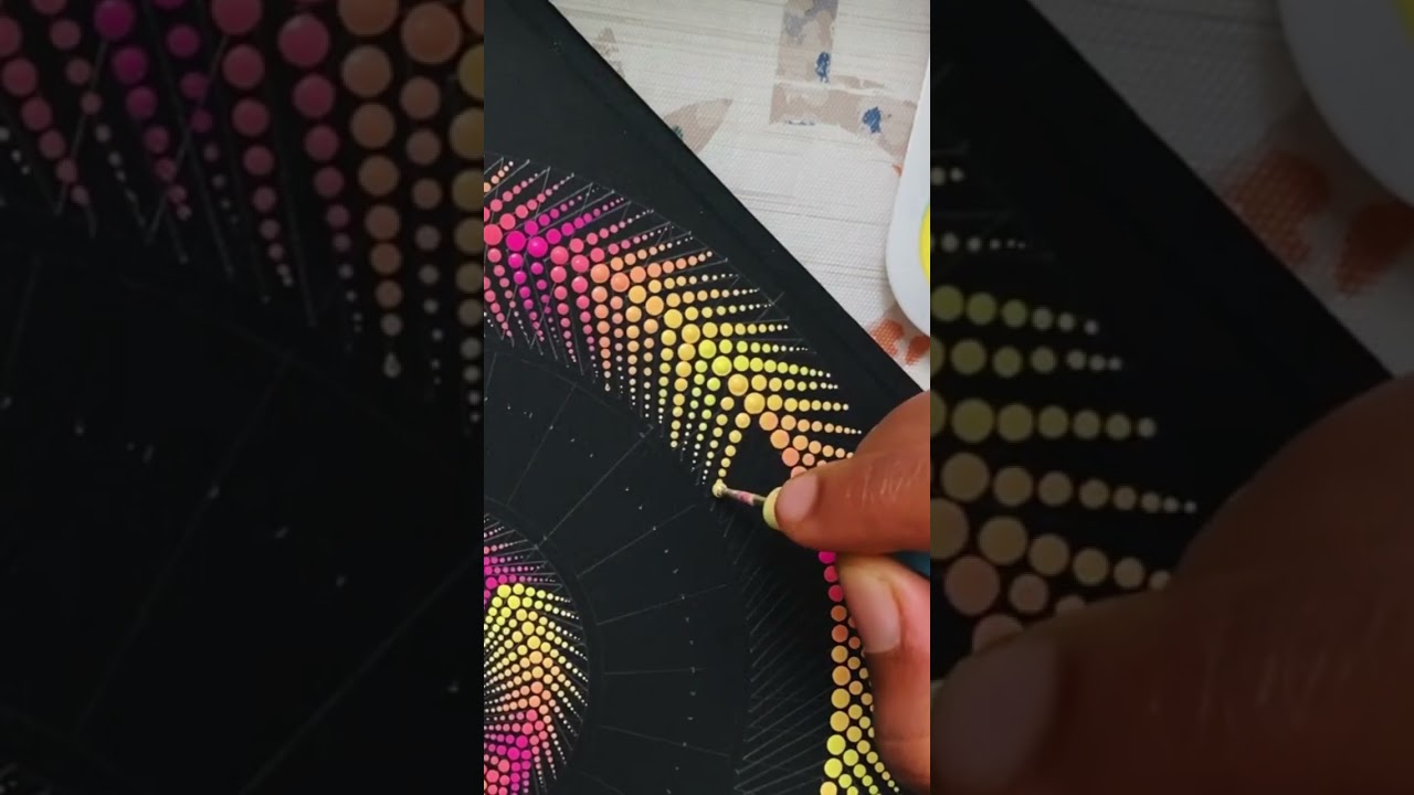 🌕Dot Mandala Process Video🌕| Dot Mandala using acrylic paints | Dotting | How to draw dot mandala