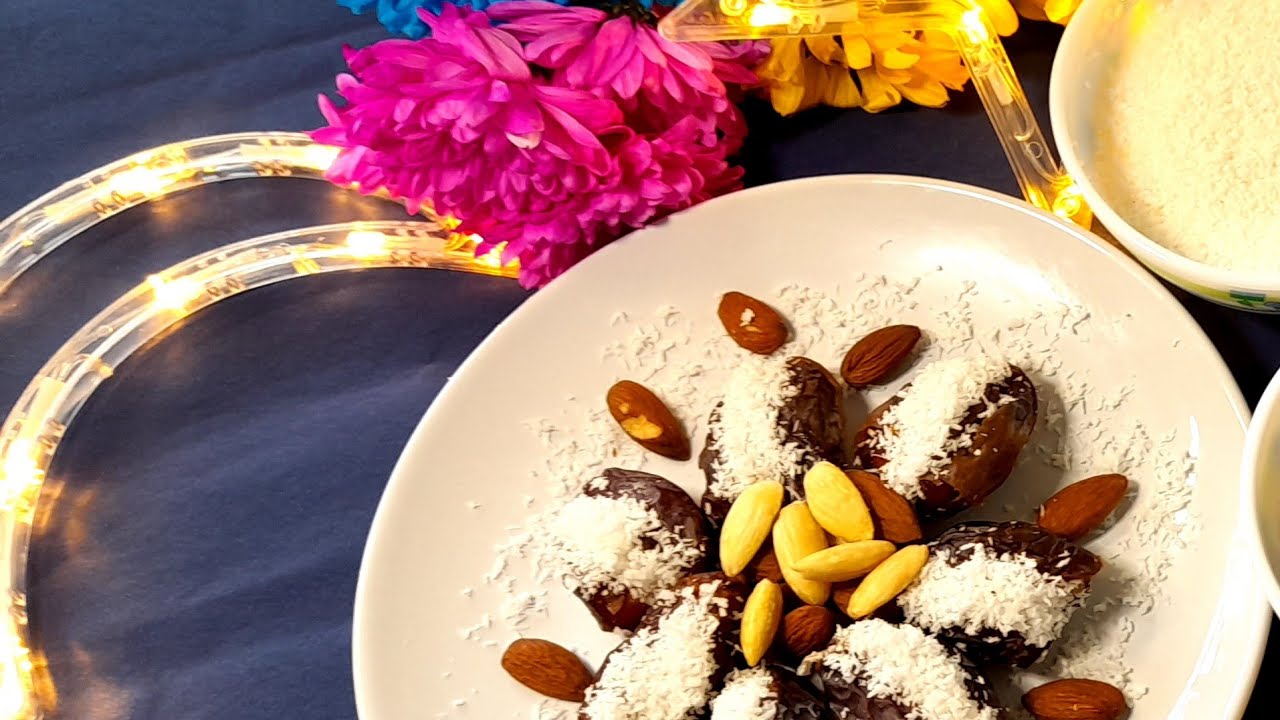 Creamy Almond Dates for iftar special 😋 ✨ 🌙🌙