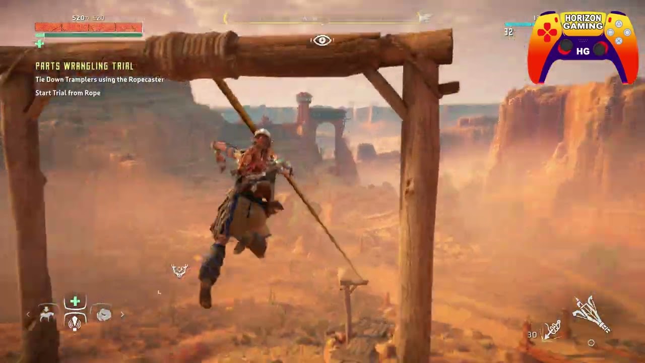 Parts Wrangling Trial - Tie Down Tramplers using the Ropecaster - Horizon Zero Dawn Remastered
