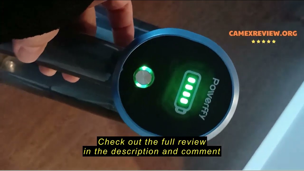 Review Powerffy 400W/30Kpa Cordless Vacuum Cleaner, 45 mins Rechargeable Stick Vacuum with 1.2 L Dus
