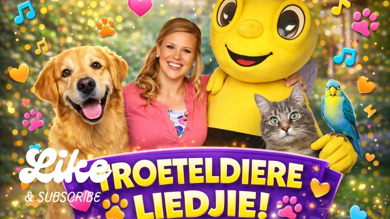 Troeteldiere Liedjie vir Kinders 🐶🐱 | Bee-Bee die By | Afrikaanse Kinderliedjie