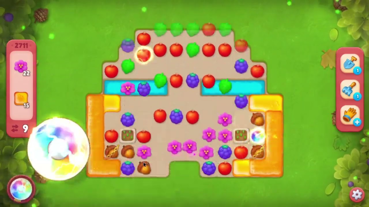 Gardenscapes hard level 2711 15 moves no boosters