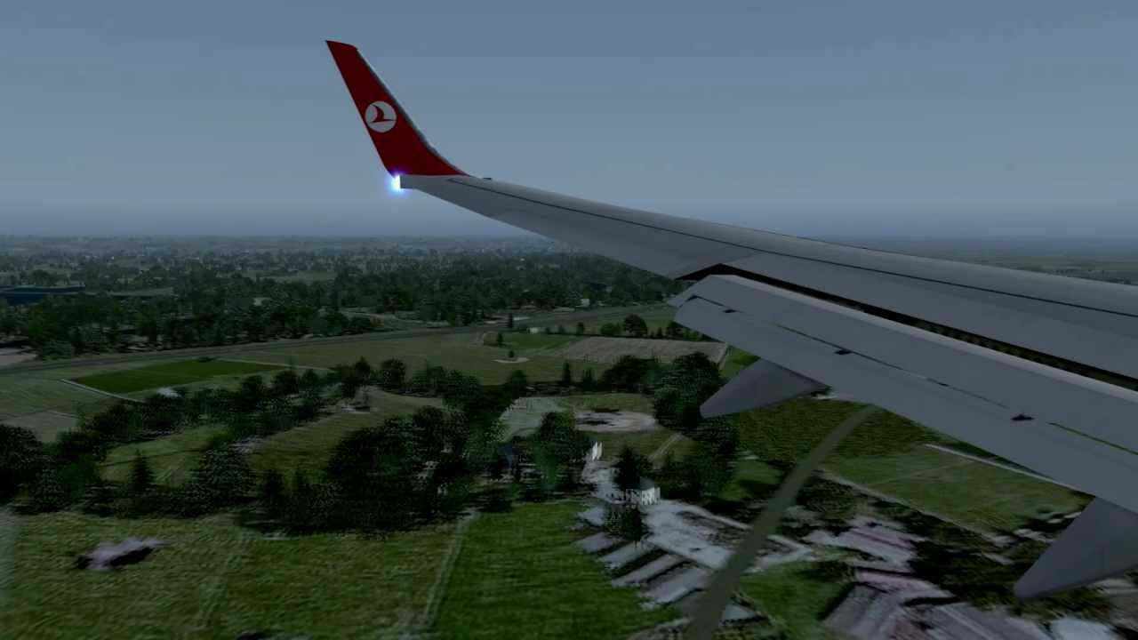 FSX HD - Flight Simulator X Munich Landing Turkish B737, Türk Hava Yolları Münih İnişi