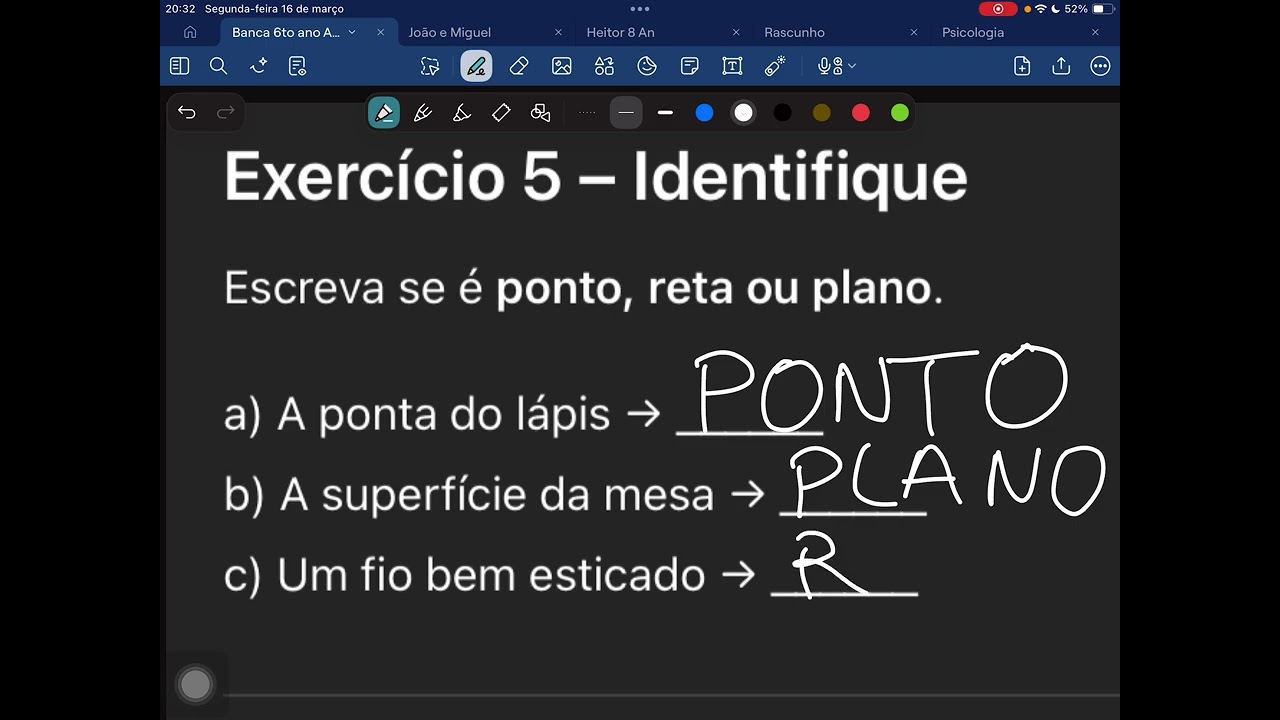 PARA ANTÔNIO JOÃO E MIGUEL - Ponto, reta e plano