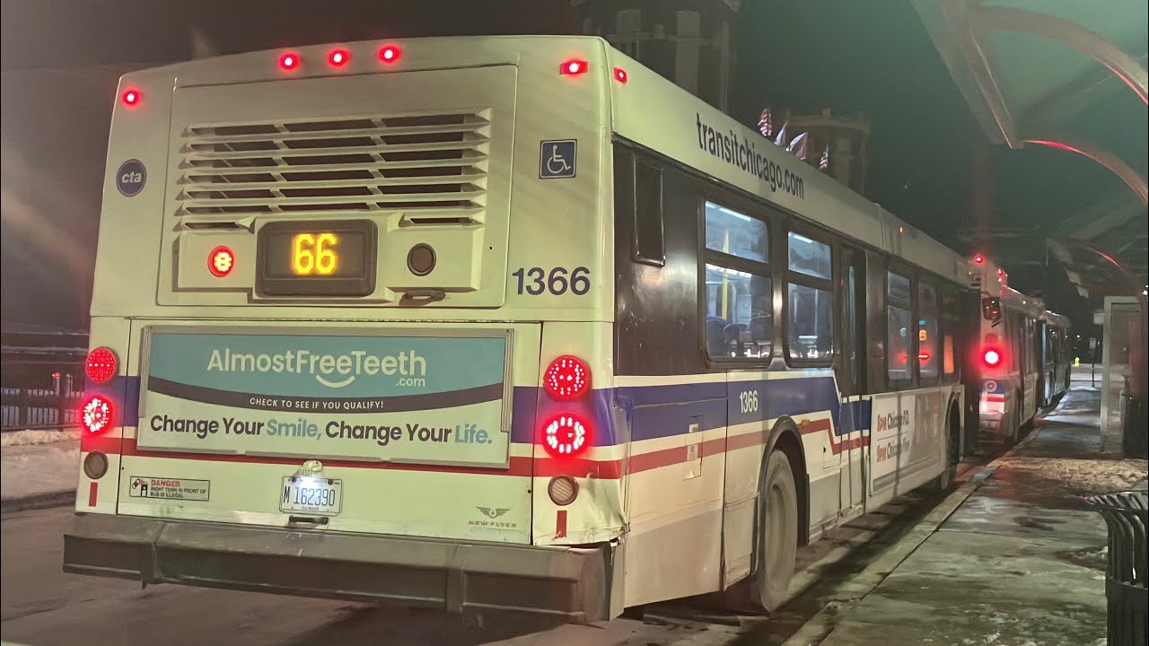 CTA On-Board 2007 New Flyer D40LF Bus #1366 On Rt 66 Chicago From LaSalle to Navy Pier