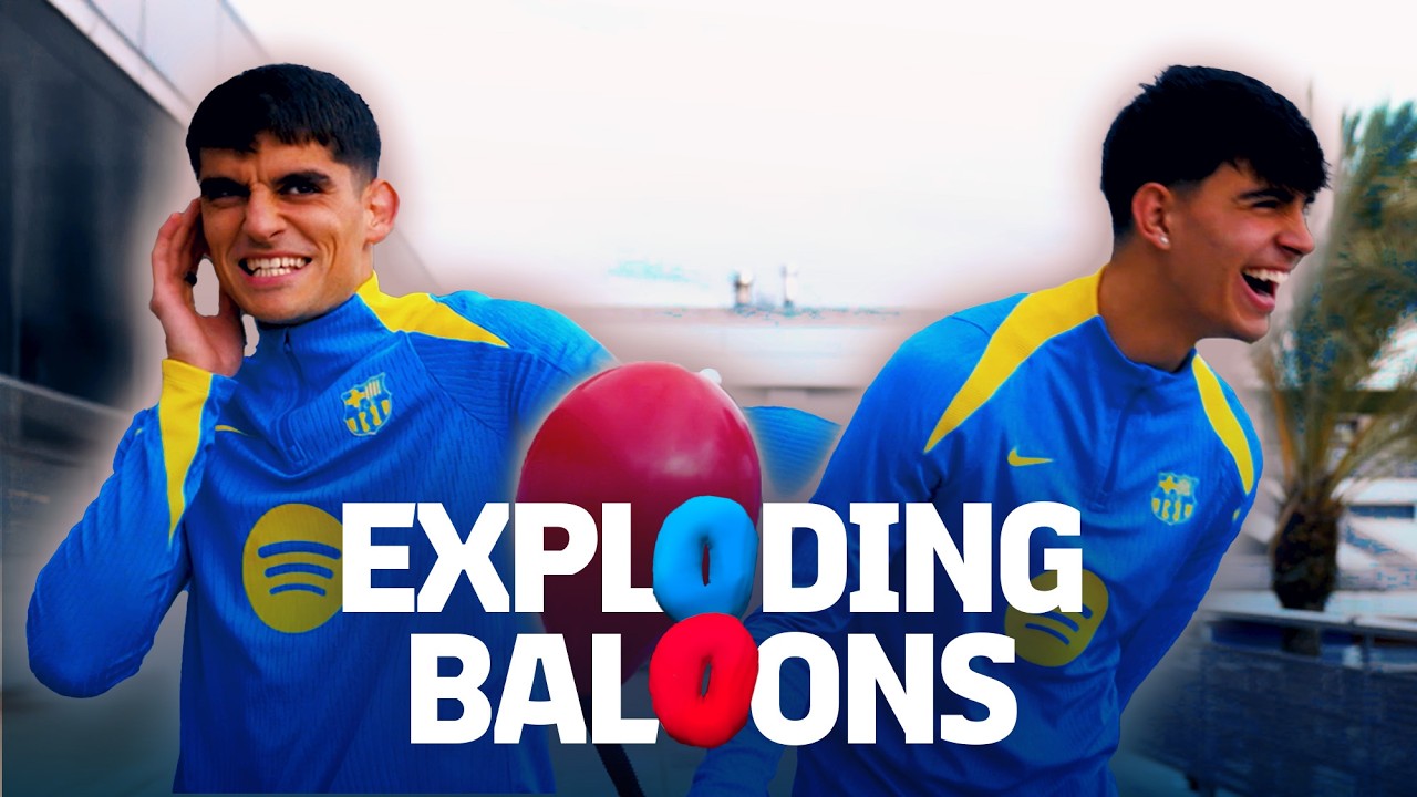 🎈💥💥🎈 BOOM! EXPLODING BALLOONS CHALLENGE WITH GERARD MARTÍN & MARC BERNAL | FC Barcelona 🔵🔴