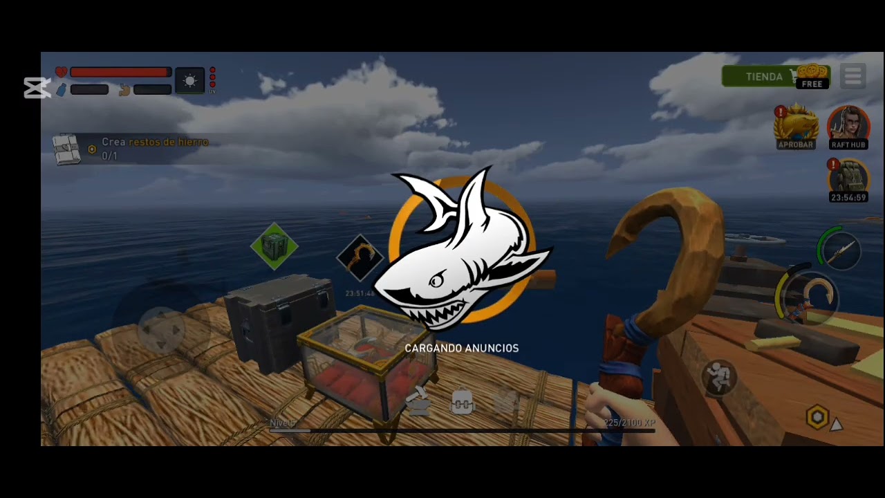 RAFT un tiburón se  quiere comer mi balsa 