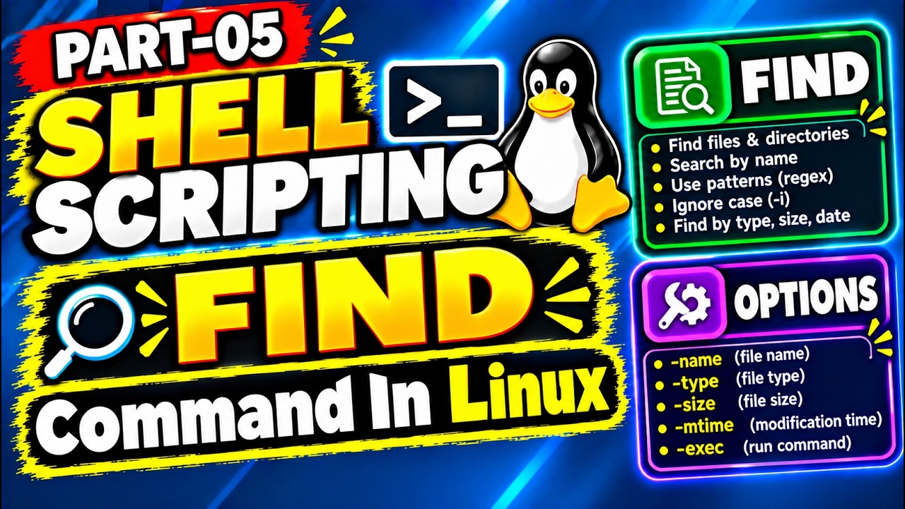 Shell scripting tutorial| FIND Command In Linux| Linux Commands| Unix| Linux