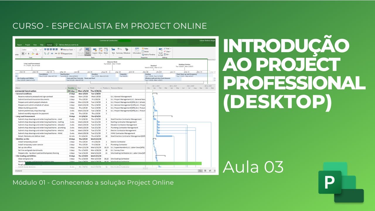 Aula 01.03: Introdução ao Project Professional (Desktop)