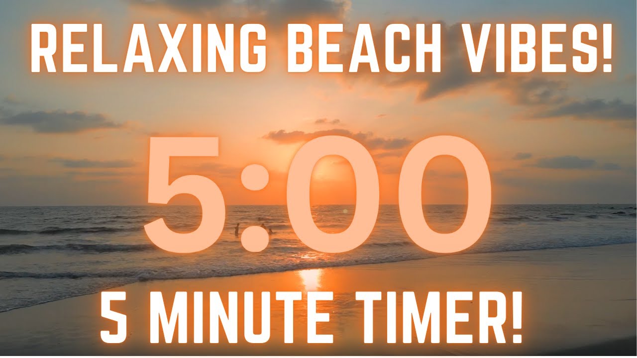 5 Minute Relaxing Beach Timer | Study | Anxiety Release | Soft Ambient Music | Chill | Classwork