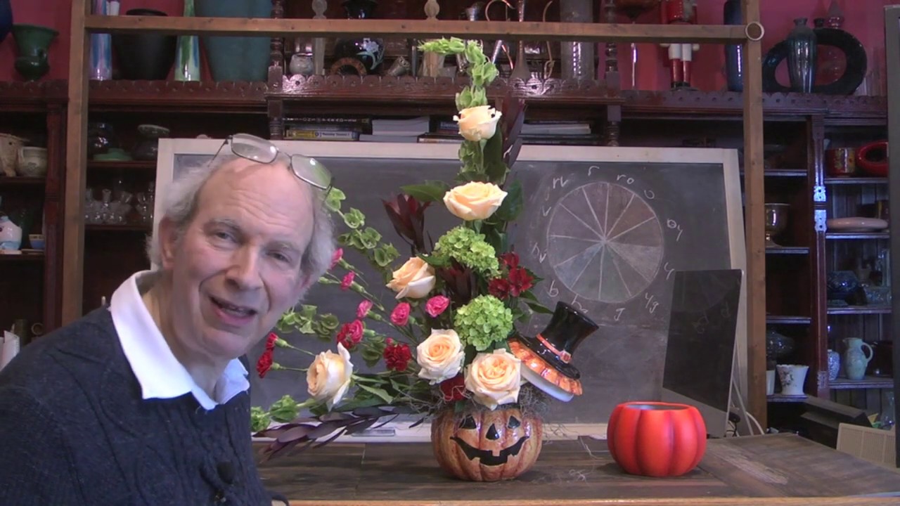 How To Make a Halloween Arrangement In A Ceramic Base
