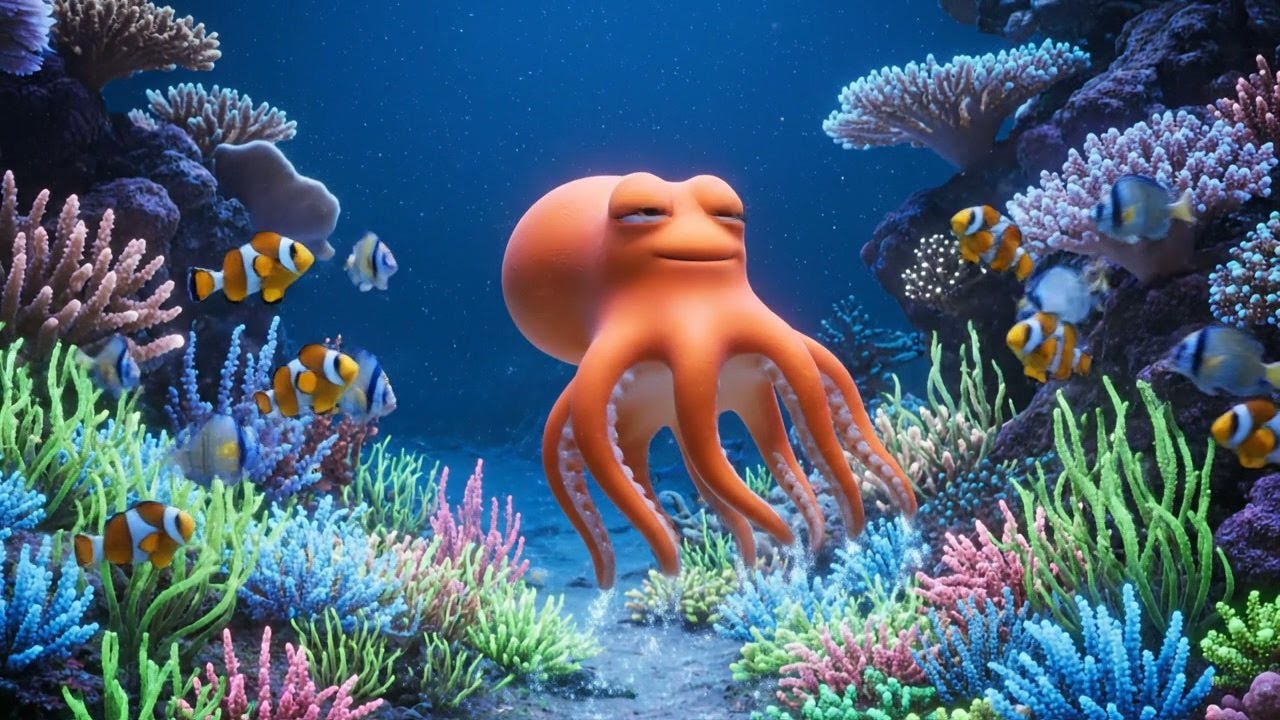 Tiny Octopus Swam Through Bubble Rings 🐙 | Nursery Rhymes for Kids & Baby Songs