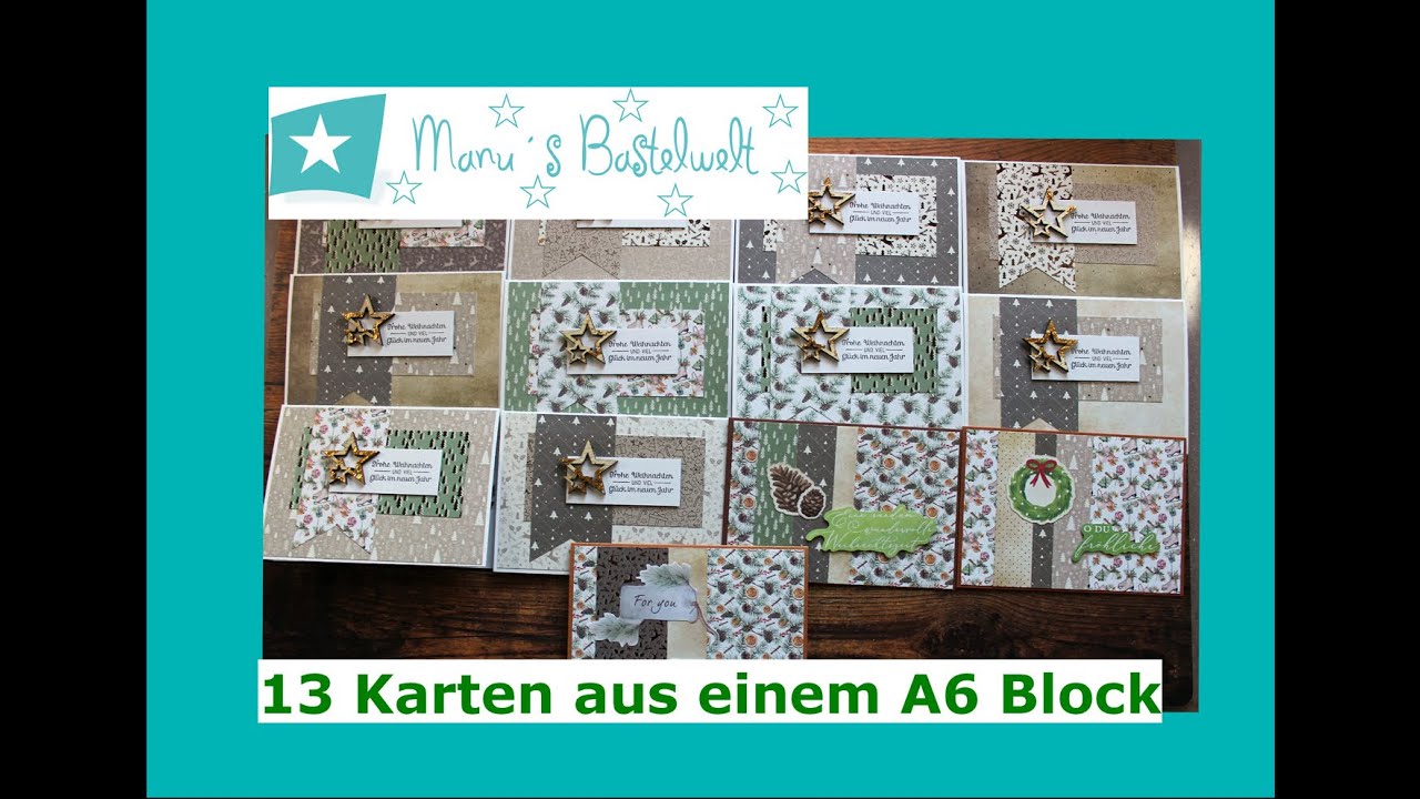 10 Karten - 1 Sketch und 3 Restekarten aus einem A6 Block Vintage Christmas