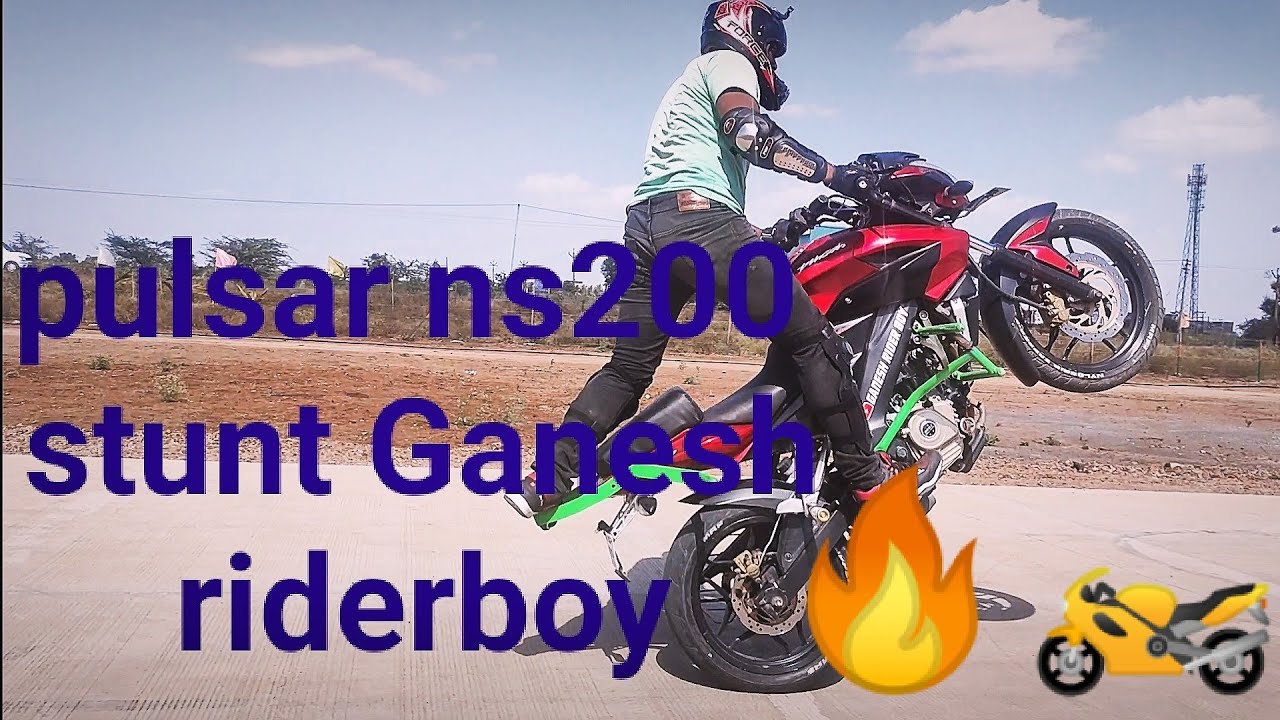 Pulsar ns200 wheelies and stoppie stunt ⚡🏍️Ganesh rider boy