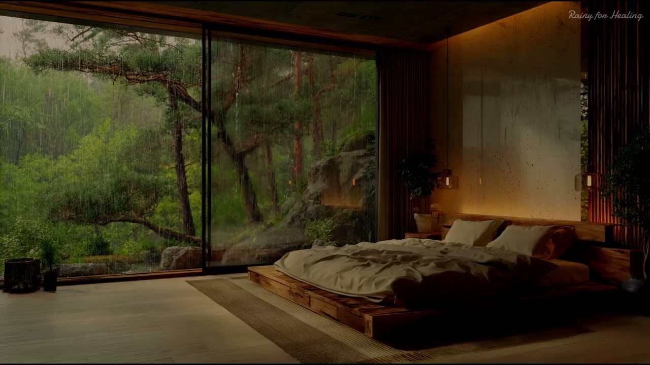 Relaxing Sound for Deep Rest - Rainy Bedroom Ambience to Ease Stress and Improve Sleep