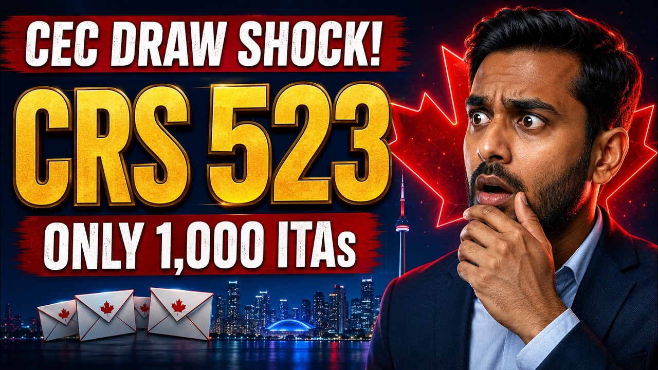 CEC Draw Shock: CRS Jumps to 523! Only 1,000 ITAs | Express Entry 2026