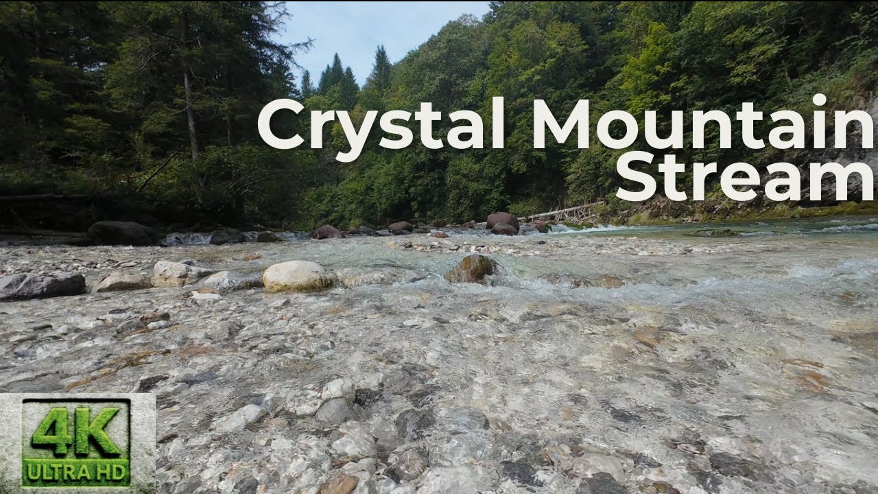 Crystal Clear Mountain Stream | Flowing River Over Stones | 4K Nature Relaxation