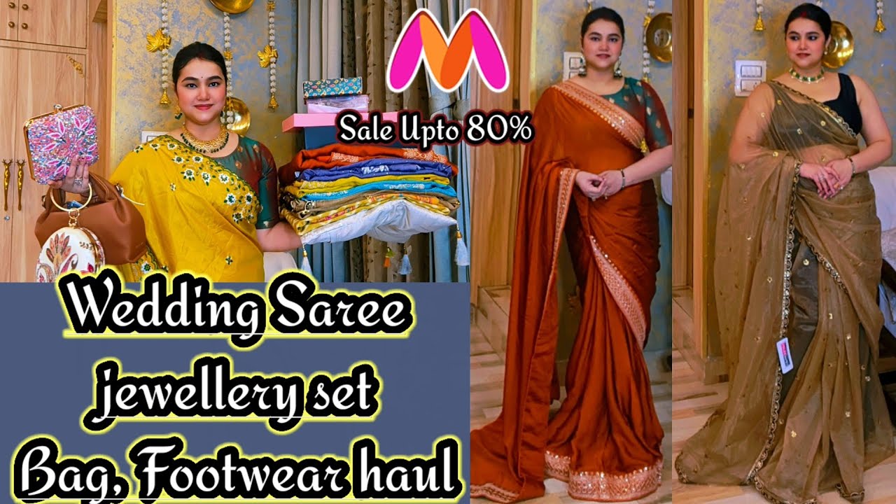 Huge Myntra sale upto 80% off wedding Wear Saree, jewellery set,Bag & Footwear haul @PoojaRikichoyal