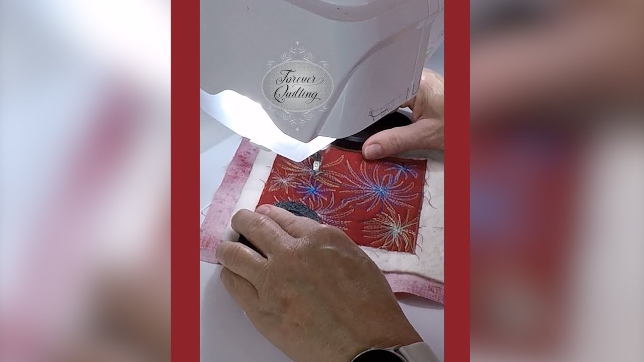 Machine Quilting Fireworks - Doodle quilting on a Domestic machine