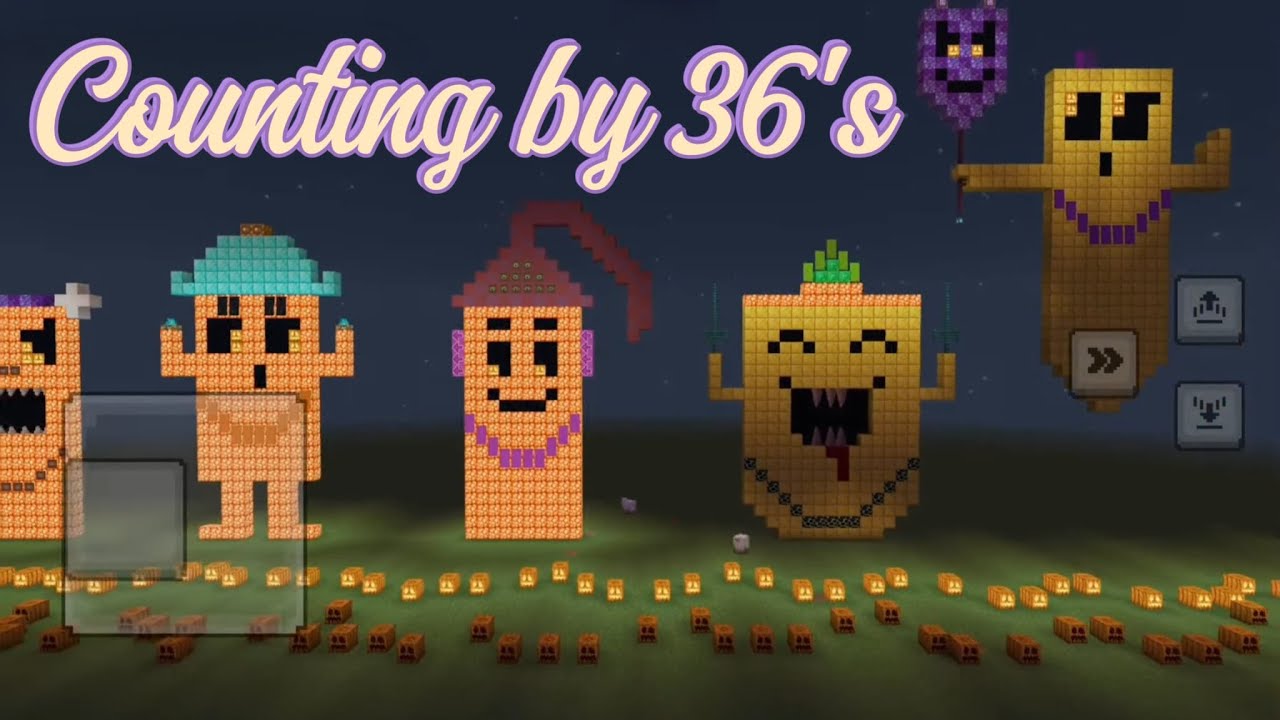 Maheer's counting by 36's Halloween edition in Minecraft!