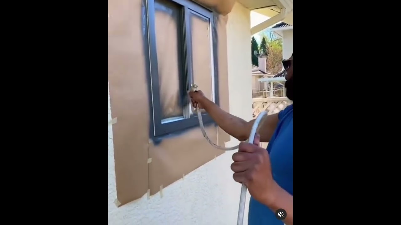 دهان شباك بعد التركيب