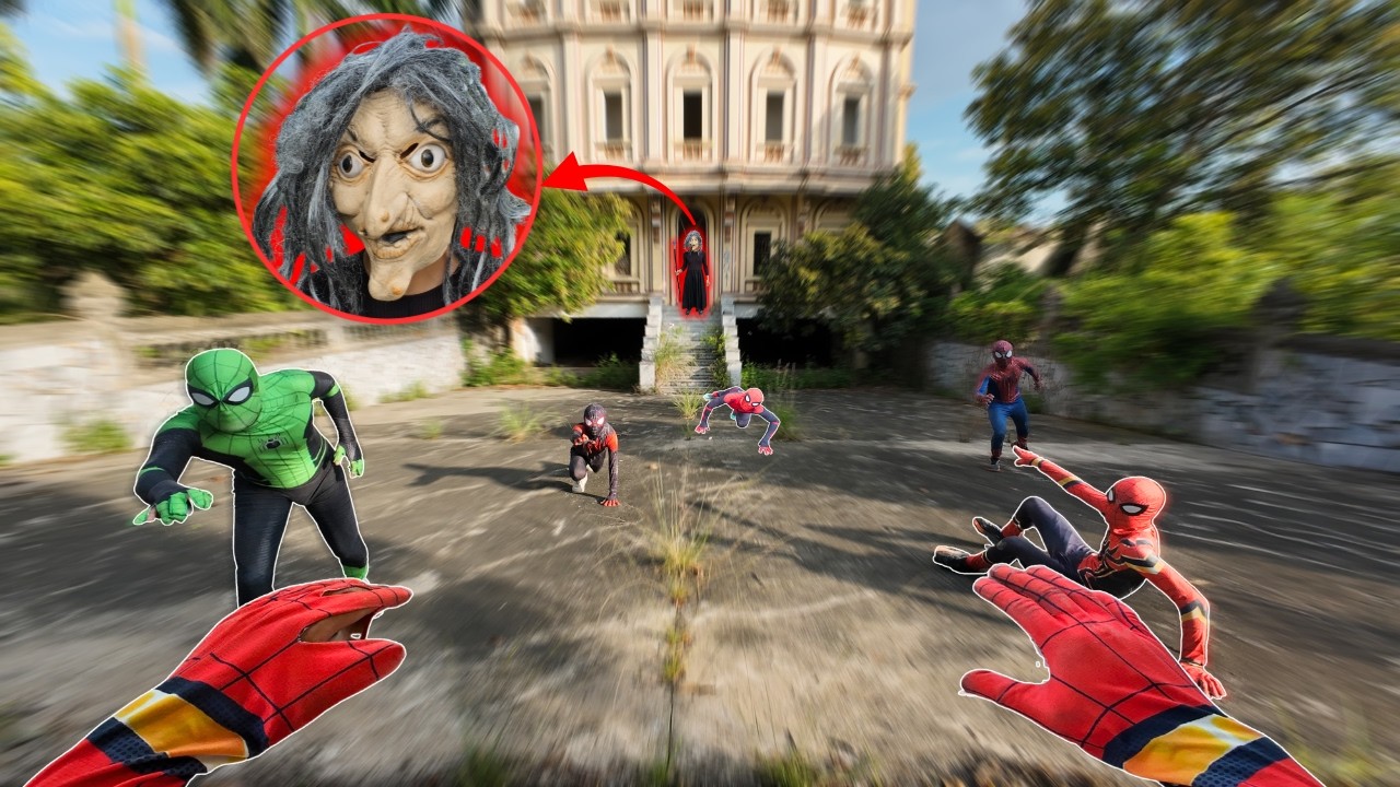 Team Spider-Man Confronts Treasure Guardian Witch in an Ancient Castle ( Action POV )
