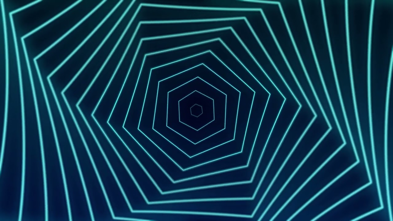 Geometric Hexagon Spiral | Modern Neon Background 4K