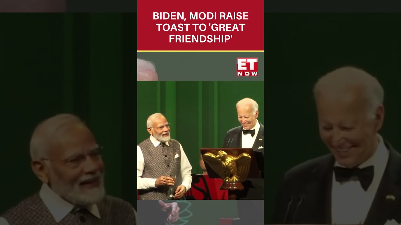 Click Here☝️ Joe Biden And PM Modi Raise A Toast At State Dinner; What's In Modi's Glass? |  #shorts