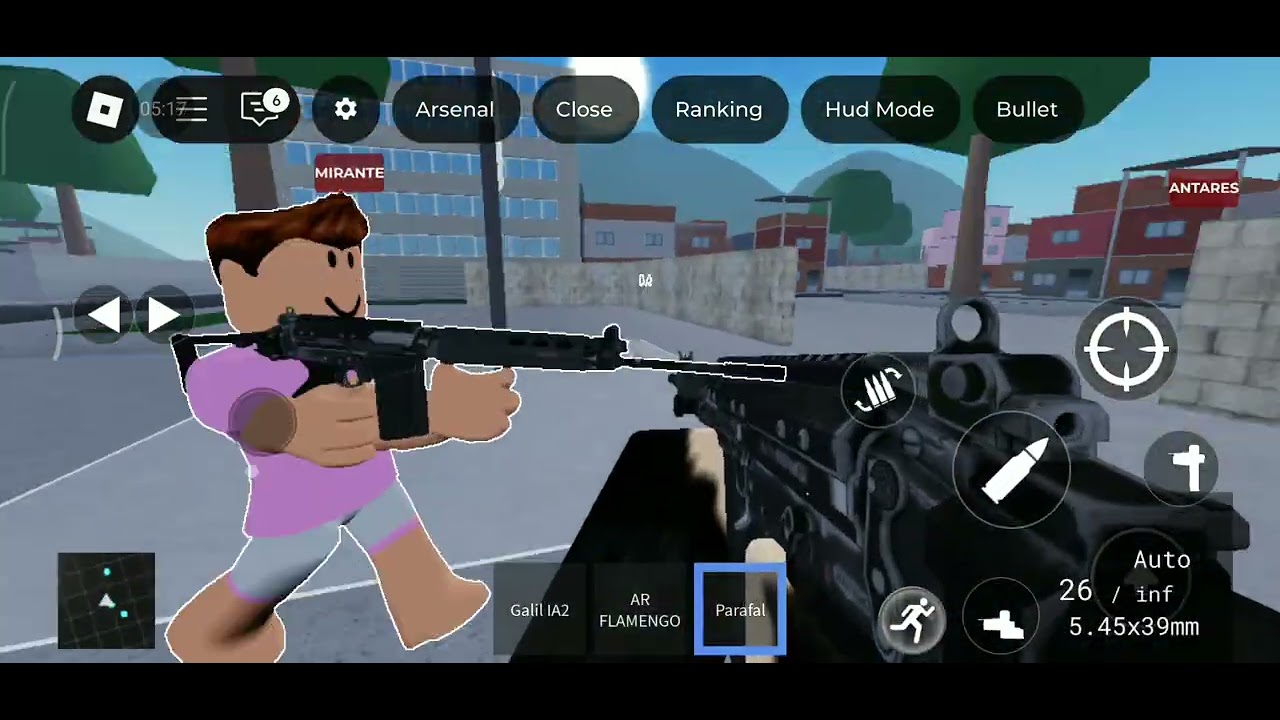 Troca de tiro aqui no Roblox o nome do jogo é guerra de tiro no Gardênia