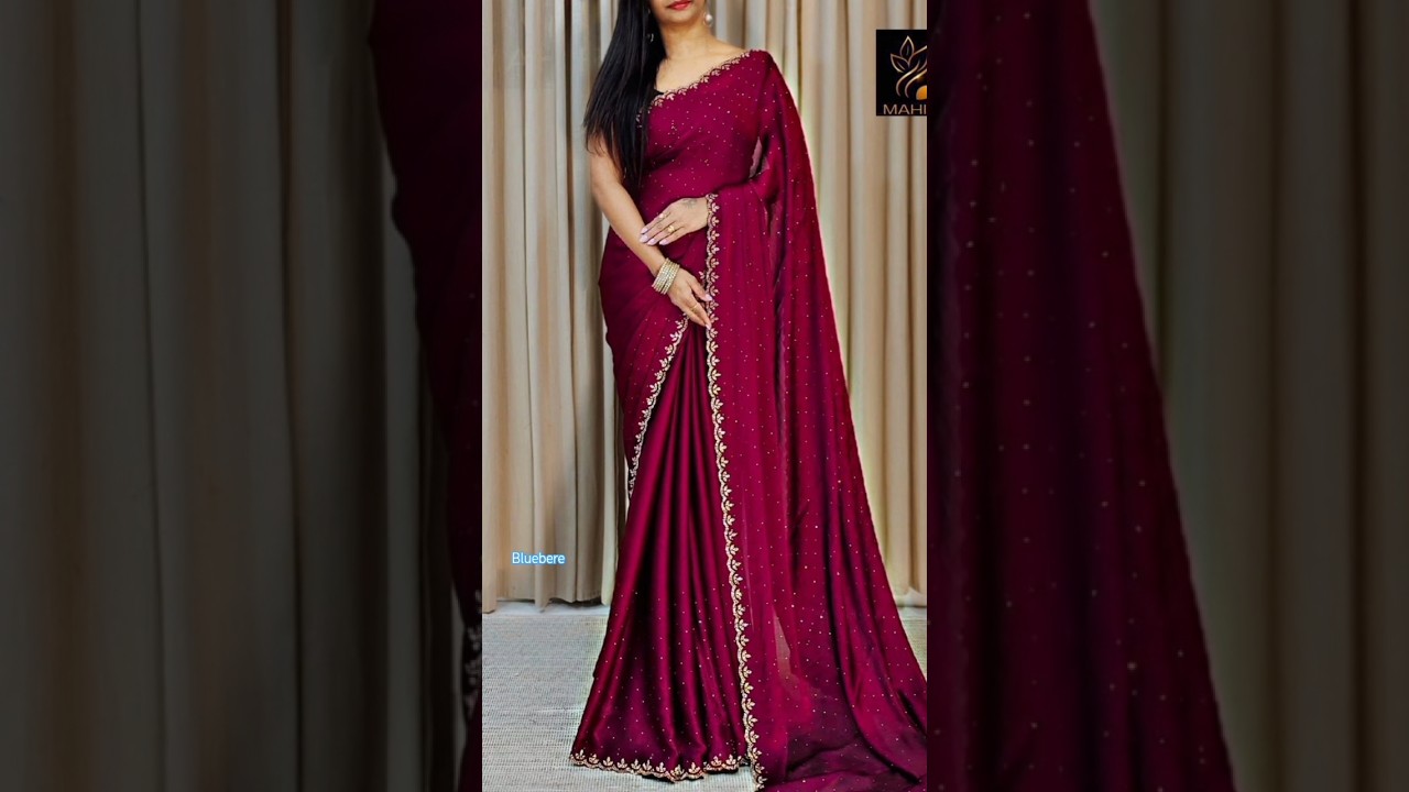 Party wear saree collection// single colour sarees // many beautiful colour @bluebereofficial