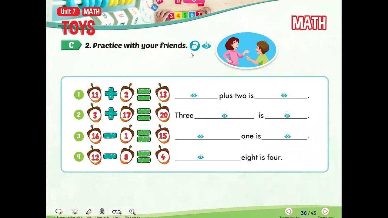 Tiếng Anh 3 I Learn Smart Start - Unit 7 Toys - Maths | Review & Practice
